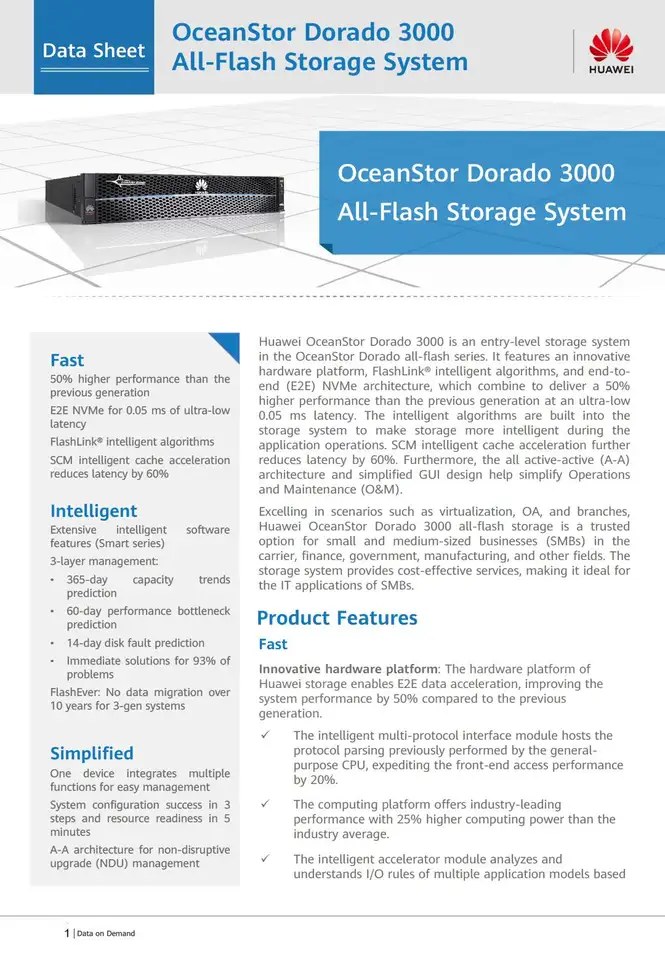 Servidor de Intel Xeon do preço do servidor do armazenamento de computador de Hua Wei OceanStor Dorado 3000 V6 5300V6 da compra