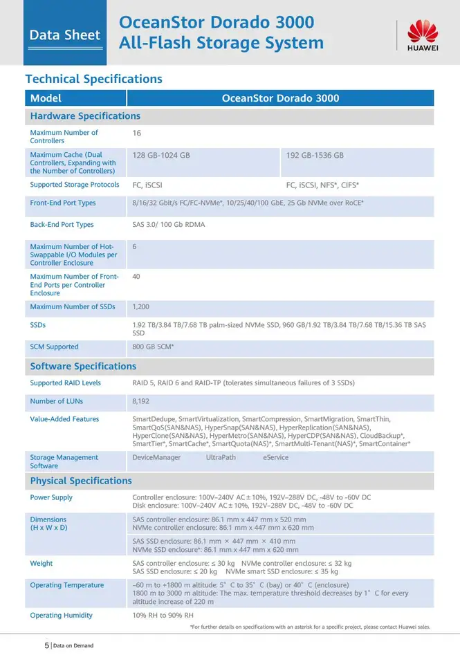 Servidor de Intel Xeon do preço do servidor do armazenamento de computador de Hua Wei OceanStor Dorado 3000 V6 5300V6 da compra